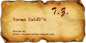Torma Zalán névjegykártya
